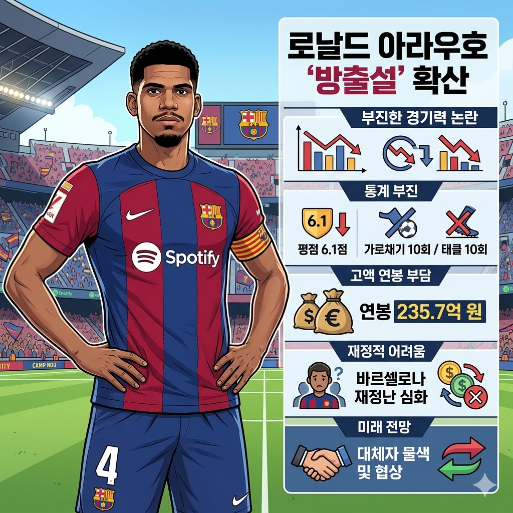 아라우호 방출설, [235억 연봉] 값 못하나